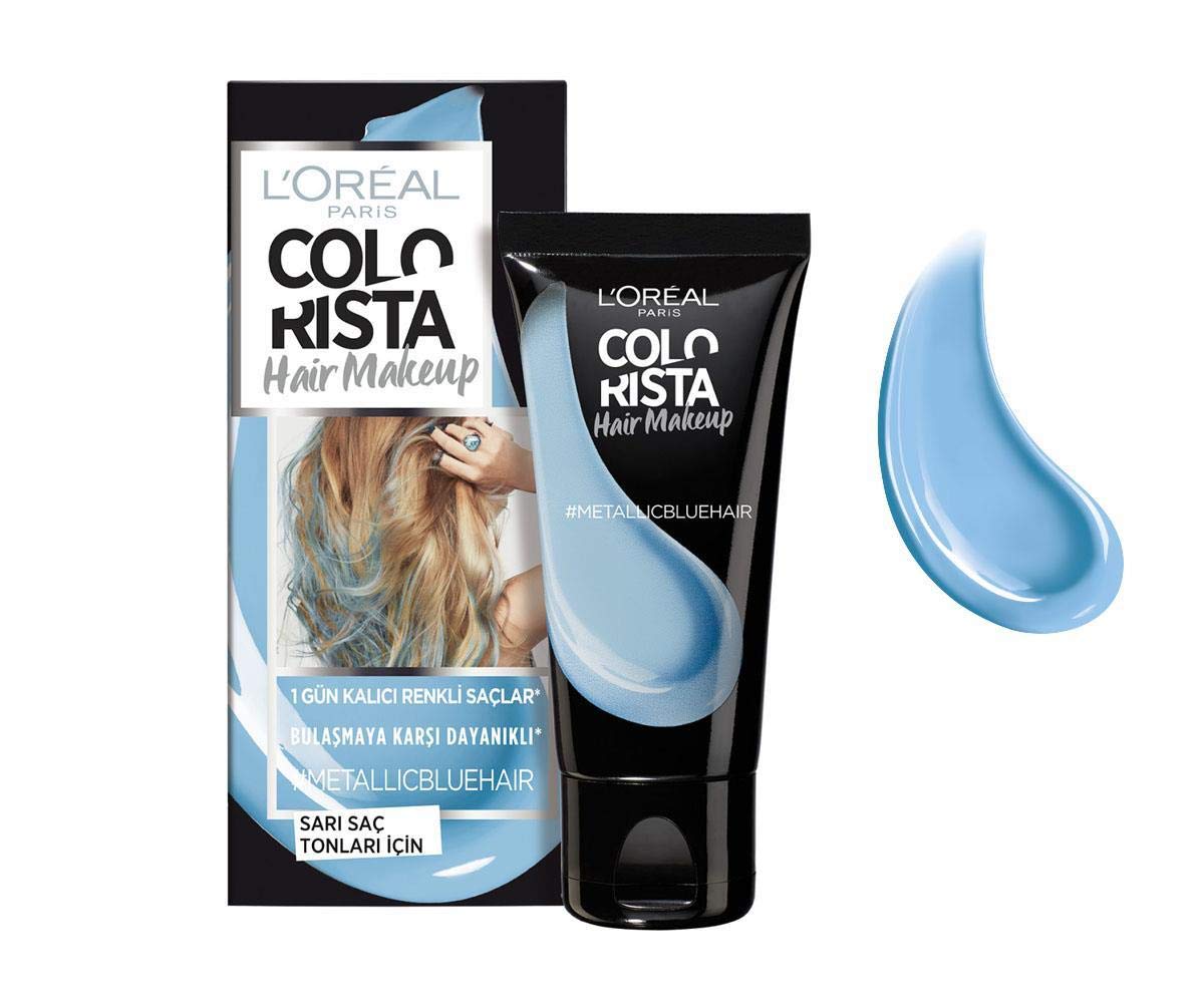 Colorista Hair Makeup Temporary Blonde Hair Colour, Metallic Blue