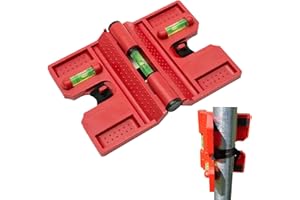 Pipe Level | Magnetic Adjustable Leveler,Folding Leveler with Elastic Loop and 3 Vials,for Pipe Post Beam Building Constructi