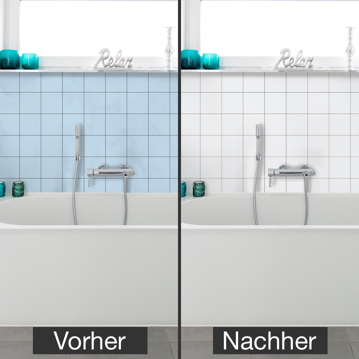 zonkgalleries.com 200 Stück Fliesenaufkleber Bad & Innenbereich Weiß