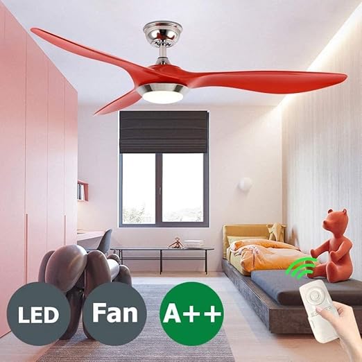 Amazon Com Yzpfsd Ceiling Fan With Lighting 52 In Led Modern Bedroom Fan Ceiling Lamp Dimmable With Remote Control Light Kit With Abs Gum Leaves Fan Ceiling Lamp For Living Room Restaurant Color
