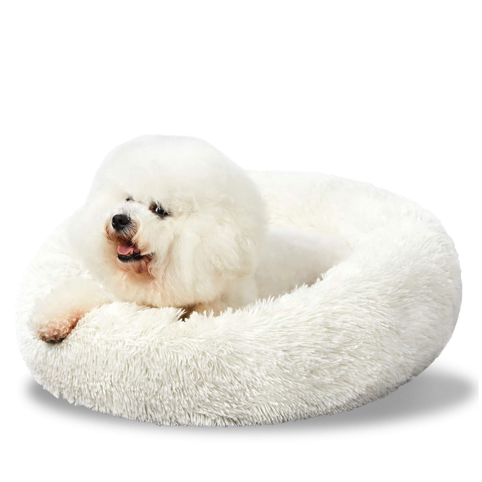 ANWA Washable Dog Bed - Medium Donut Dog Bed, Comfy Calming Cuddler