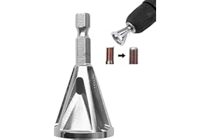 Canlaten·U Deburring External Chamfer Tool, Deburring Drill Bit Remove Burr Tools for Bolts Quick Release 1/4" Hex Shank Drill Bit Remove Burr for Metal Steel Screws,Bolts and Fasteners(DECT-1)
