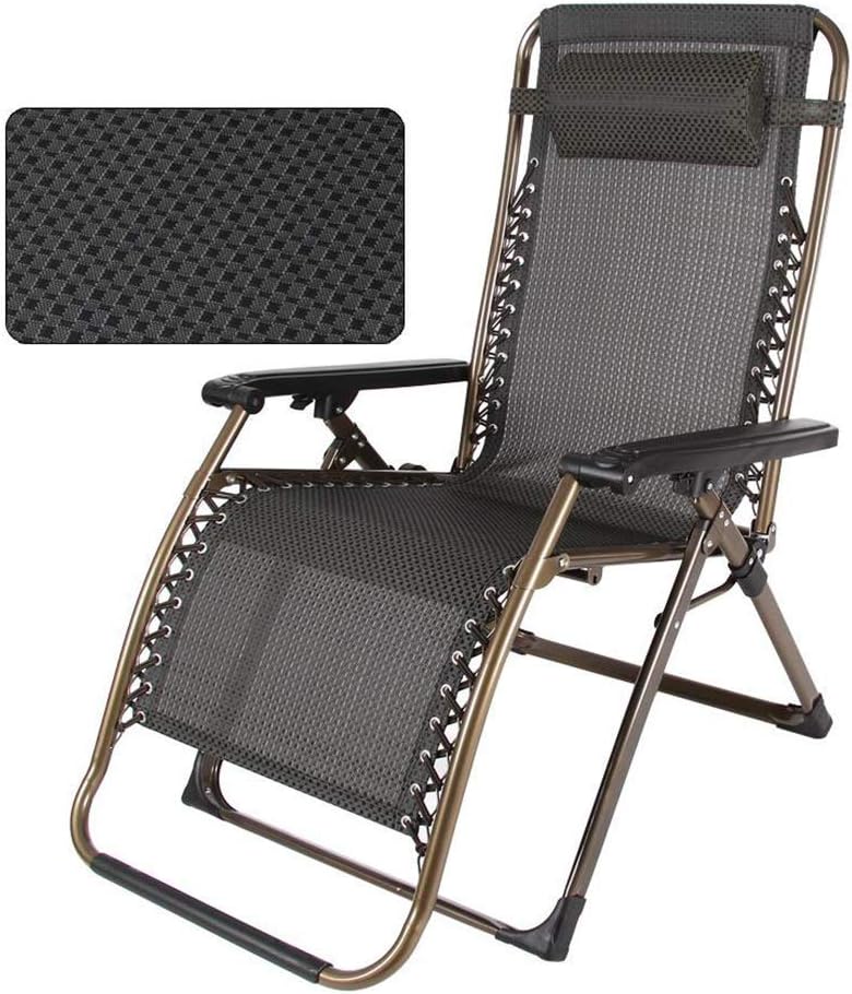 ZHONGQI Comfortable Folding Chairs Sun Lounger Zero Gravity