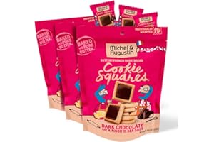 MICHEL & AUGUSTIN Michel et Augustin Cookies, Individually Wrapped Snacks, 3 Pack, Gourmet Dark Chocolate & Sea Salt Shortbread, 15 French Butter Cookies per bag