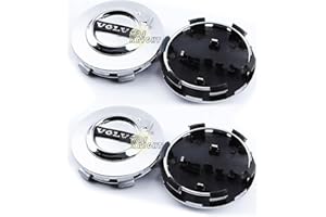ARKOSKNIGHT 64mm Wheel Hub Center Cap with Logo Emblem ABS Material Compatible with VoIvo S40 S60 S80L XC60 XC90 Auto Accessories(Vol Chrome)