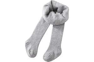 Baby Girls Tights Thermal Winter Fleece Lined Leggings Girls Knit Thick Warm Full Length Tights Basic Plain Comfy Outfits