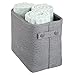 mDesign Fabric Storage Box – Household Storage Basket with Integrated Handles - Perfect for Holding Towels and Bathroom Accessories – Charcoal
