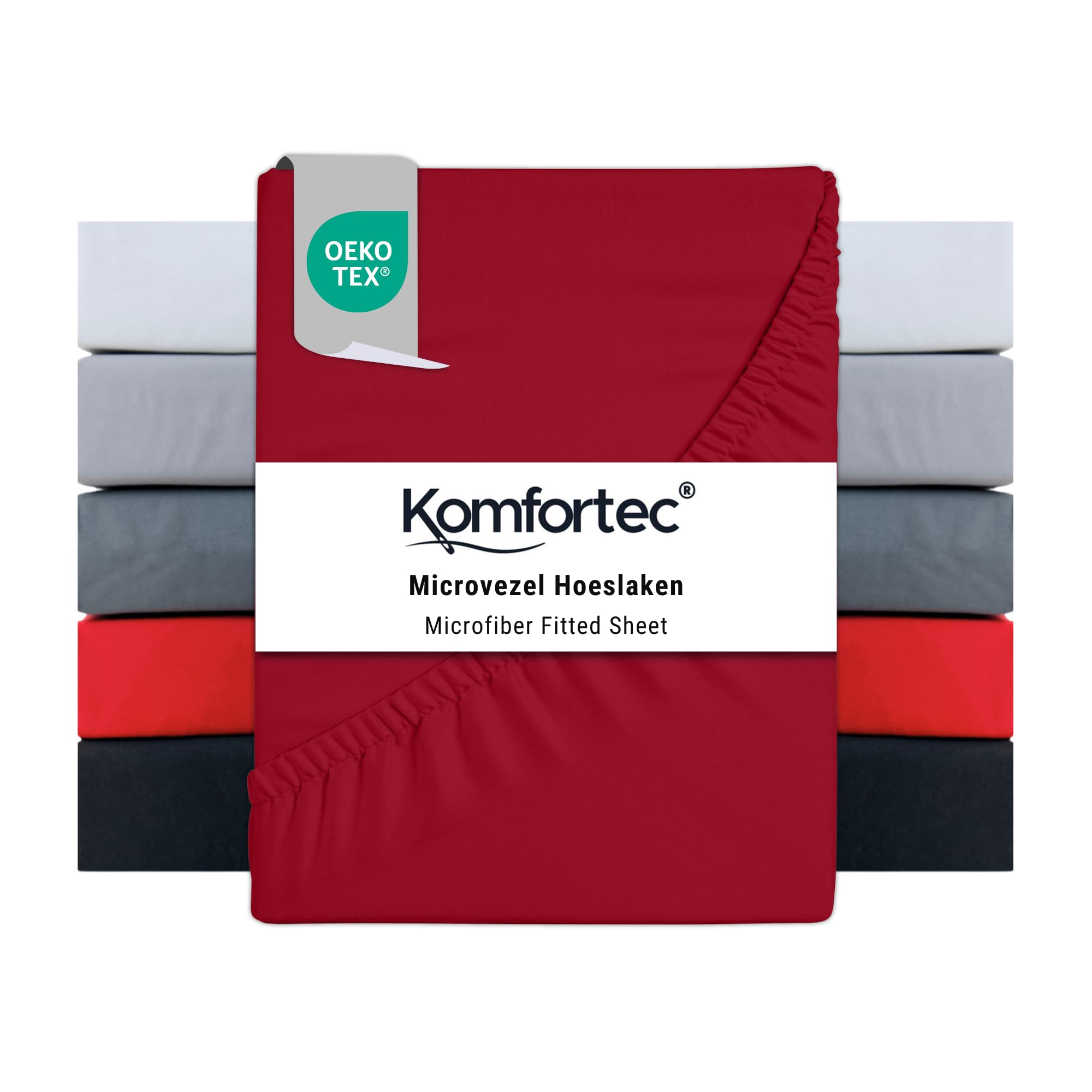 Komfortec Brushed Microfibre Fitted Sheet 90 x 200 cm Red