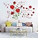 decalmile Red Rose Removable Wall Stickers Removable Flower Wall Decals Bedroom Living Room Wall Art Decor