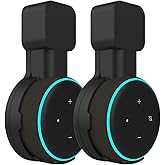 Suixing Outlet Wall Mount Holder Hanger for Echo Dot 3rd Gen, A Space-Saving with Cord Management for Smart Speakers Hide Messy Wires Place on Kitchen Bedroom & Bathroom(Black, 2Pack)