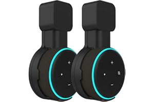 Suixing Outlet Wall Mount Holder Hanger for Echo Dot 3rd Gen, A Space-Saving with Cord Management for Smart Speakers Hide Messy Wires Place on Kitchen Bedroom & Bathroom(Black, 2Pack)