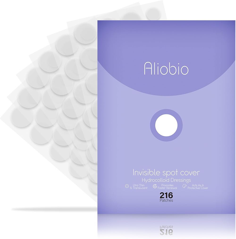 Aliobio Hydrocolloid Pimple Spot Patches 216 Dots Face Acne Treatment Skincare
