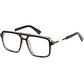 FEISEDY Retro Aviator Blue Light Glasses for Men Women Square Frame Computer Reading/TV/Phones Glasses B0209