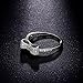 DIFINES Fashion Cute Bow Knot CZ 18k White Gold Plated Eternity Band Engagement Promise Rings for Girls Women, Size 8