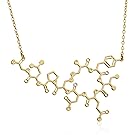 Oxytocin molecule necklace 14k gold plated womens jewellery (14ct Gold Plated Base Metal)