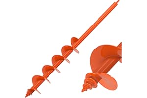 Insaga Threaded Auger Drill Bit Pro, 3.5''x32'' Garden Earth Auger with Self-Tapping Screw & Reinforced Weld, 3MM Heavy Duty Spiral Drill Bit for Drill,for Bulbs Flowers Plants Post Hole Digger