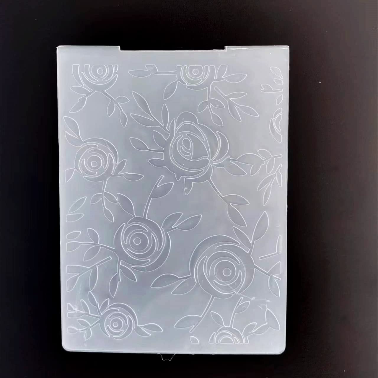 WooYangFun 1PC Rose Flower Background Embossing Folder for Card Making Floral DIY Plastic Scrapbooking Photo Album Card Paper DIY Craft Decoration Template Mold