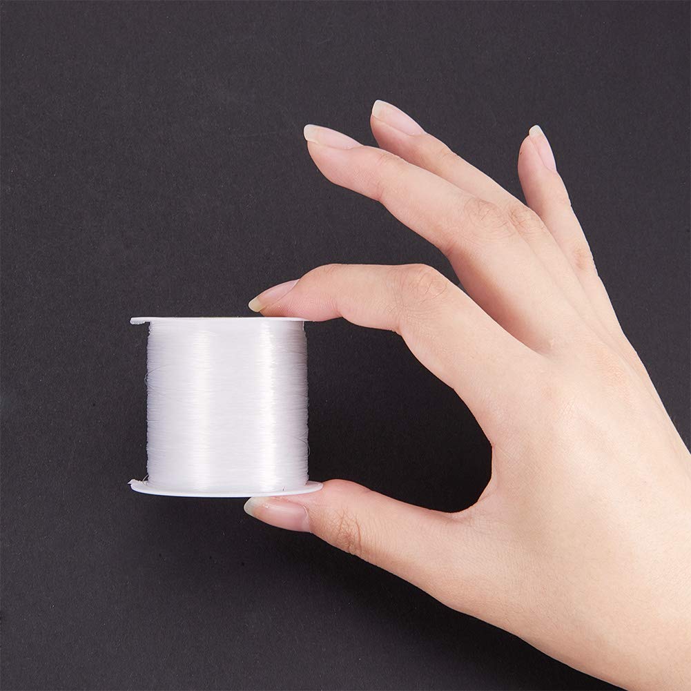 PH PandaHall 142 Yards 0.2mm Clear String Fishing Line Invisible Beading Cords Nylon Thread String Inelastic Jewelry Wire for Valentine Bracelet Jewelry Making Ornaments Hanging Party Decor Seed Beads