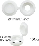 SZXMDKH 100 Pcs White Plastic Hinged Screw Caps 0.34 Inch Snap-On M4 view 2