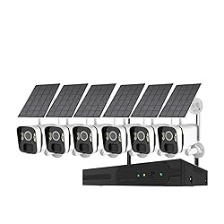 QDVOPHZA 10CH 5MP NVR Wireless Solar Panel Battery