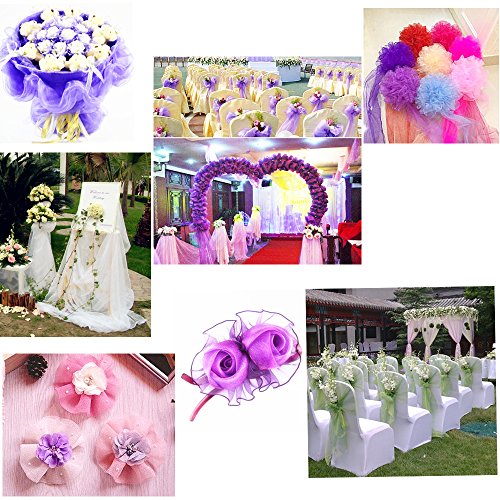 RayLineDo 50cm X 50M Organza Roll Soft Sash Fabric Wedding Chair Cover Bows Table Runner for Party in Royal Blue - Thumbnail 4