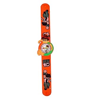 Angelfish ben10 Standar auto Close Band Orange Color Kids Watch