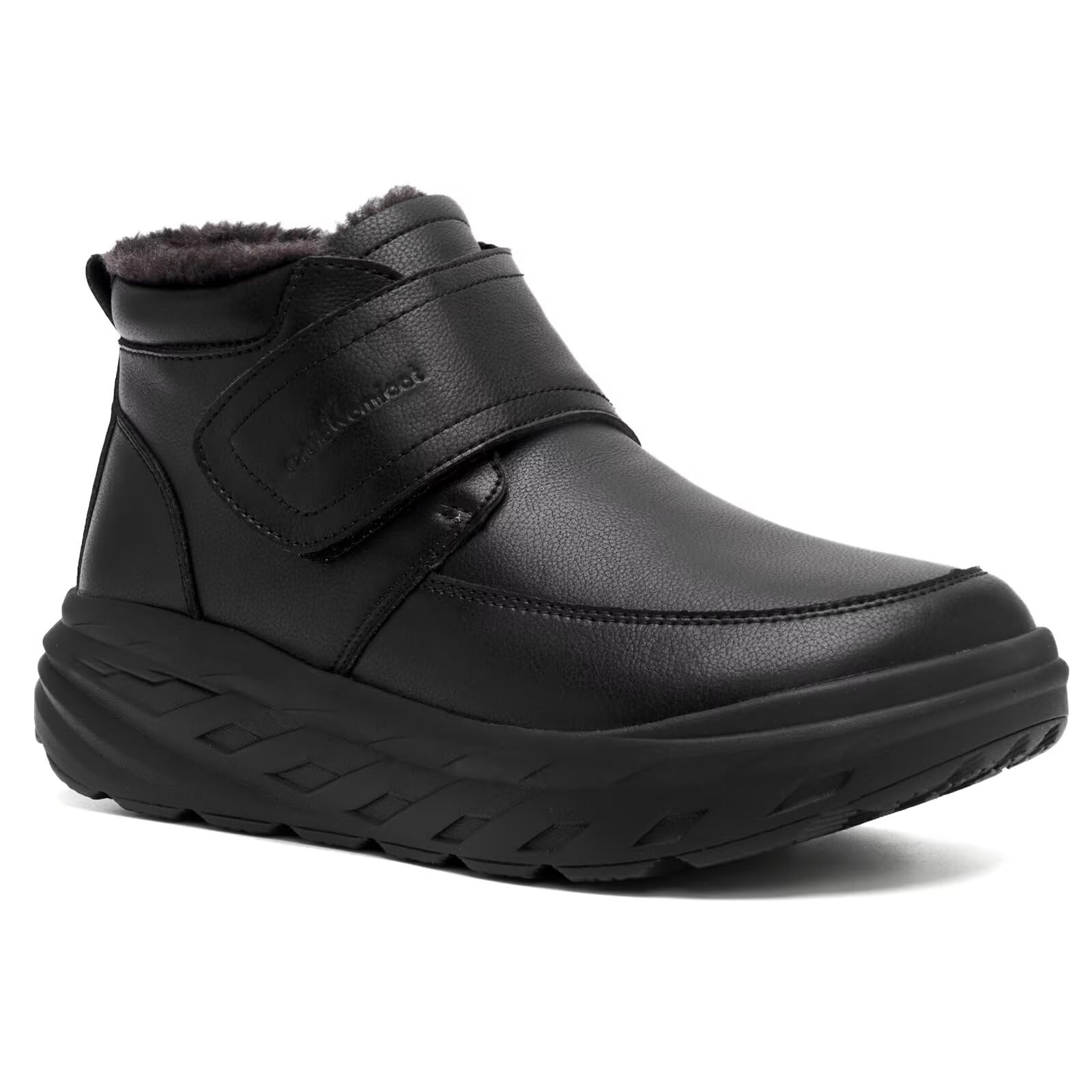 women's dress boots with wide toe box Retro Leather Platform 36 / Black Plush Coffee Season Revolutionary Comfort: Wide Toe Box