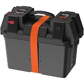 Litime Smart Battery Box, Fits Group 24/27/31 Battery, Built-in 12V Outlet | Digital Voltage Display, Durable PC/PBT Material, 66 lbs Load Capacity, Ideal for Boat, Marine, RV, Trailer, Trolling Motor