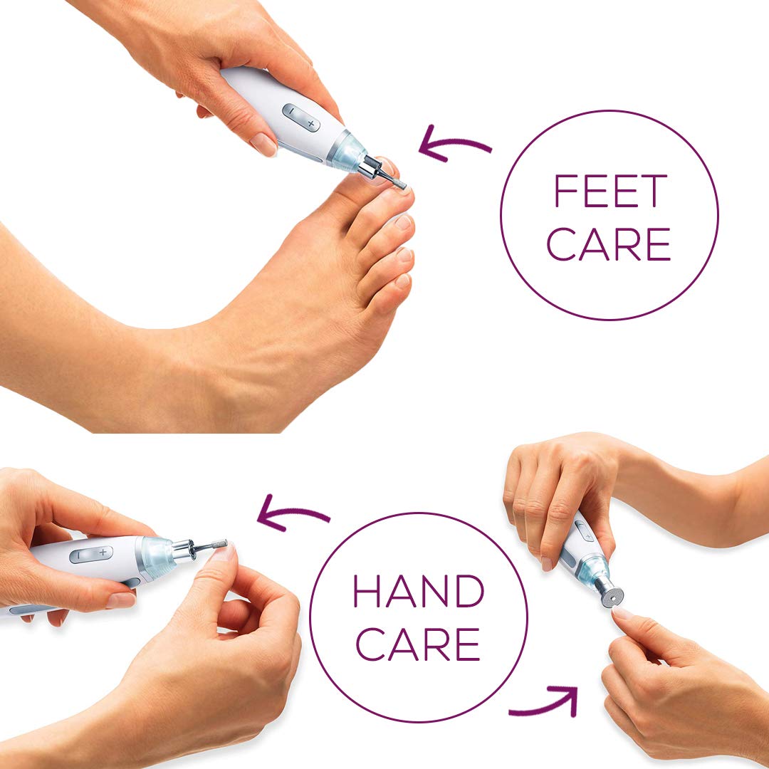 Beurer 24-piece Professional Manicure & Pedicure Nail Drill Kit | 10 Stainless Steel Attachm./10 Sanding Bands, 18 Speeds | Electric Nail File Set, Nails Care Tools, For Foot/Hand | Storage Case, MP62: Beauty