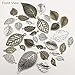 52pcs Tree Leaf Charms Collection, Mix Hollow Filigree Leaves Charm Metal Pendant Supplies Findings for Jewelry Making (HM91)