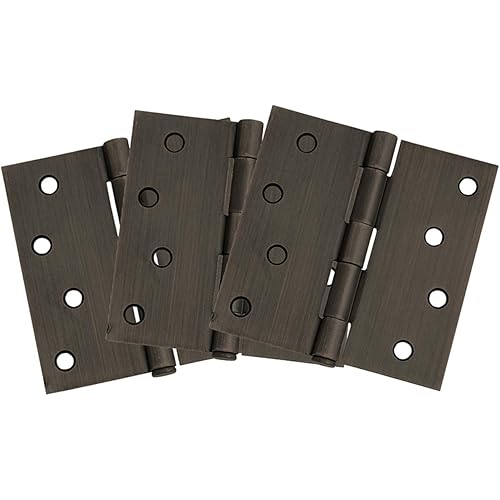 Design House 181677 3-Pack Hinge 4", Oil Rubbed Bronze