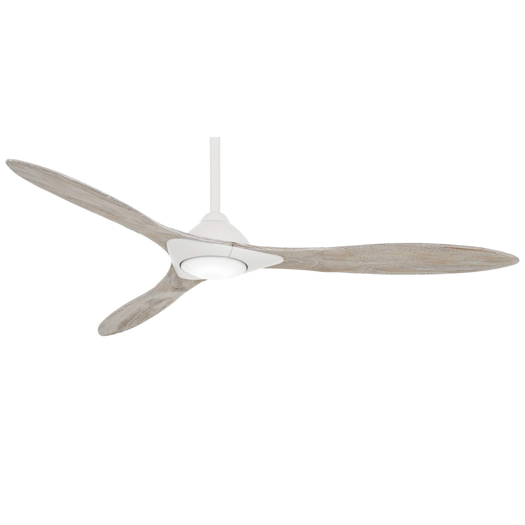 Minka Aire F868L-WHF Sleek - LED 60 Inch Ceiling Fan, Flat White Finish with Bleached Seasoned Wood Blade Finish