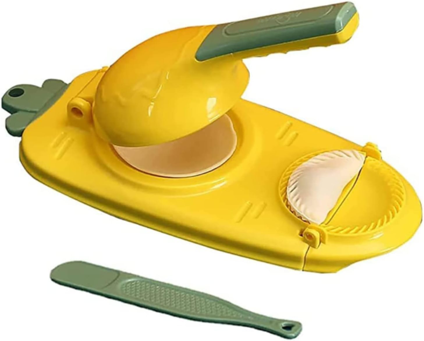 Photo 1 of 2 In 1 Dumpling Maker Press Kitchen Empanada Maker Press Mold Manual Pastry Dumpling Wrapper Machine for Chinese Food, Empanada, Ravioli, Pierogi, Hand Pie (Yellow)