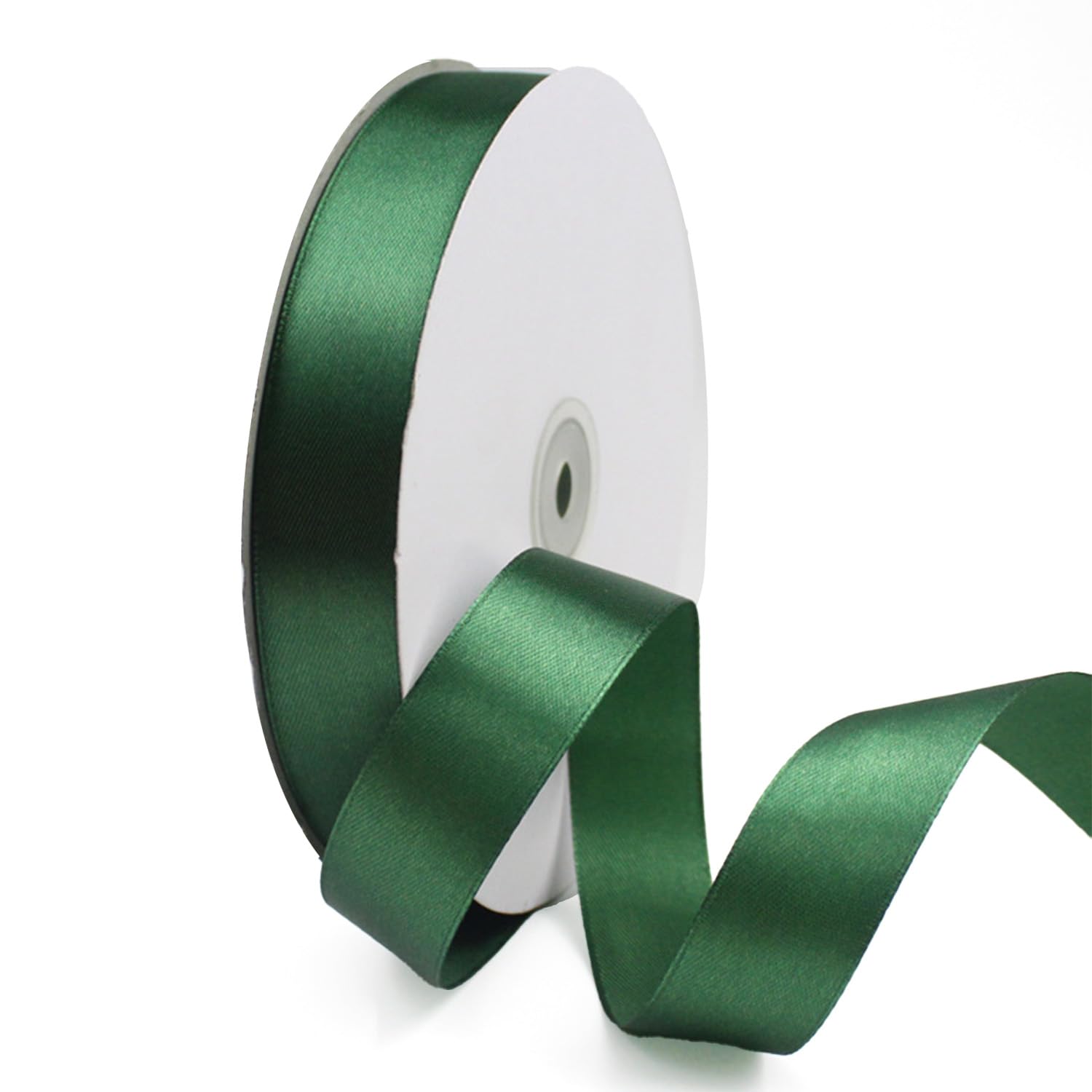 Dark Green Ribbon - 25mm Width (1") Satin Ribbon 91 Meters (Full Reel) for Gift Wrapping, Card Making, Crafts and Scrapbooking