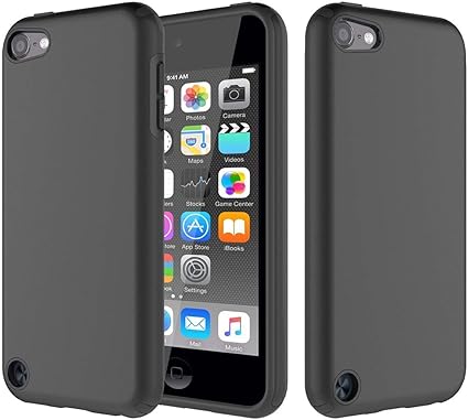 Amazon Hailass Ipod Touch 6ケース Touch 5ケースシリコン保護カバーhybrid Dual Layer Armorシェルfor Apple Ipod Touch 5 6 ブラック Hailass ケース