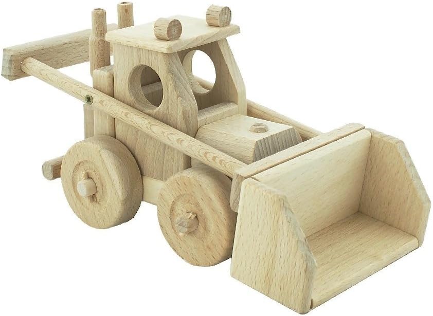 Meggie Jane Wooden Bulldozer - Pretend Play Construction BuildingToy (Handmade in Europe) Montessori Toy - Bruce