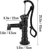VEVOR Cast Iron Hand Pump Retro Garden Pond Water Spout 6.5cm Wide Black view 8