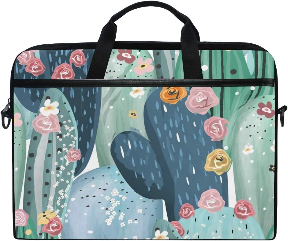 DOSHINE Laptop Bag Case Sleeve Tropical Cactus Pattern Notebook Computer Bag for 14-14.5 inch Adjustable Shoulder Strap, Back to School Gifts for Men Women Boy Girls