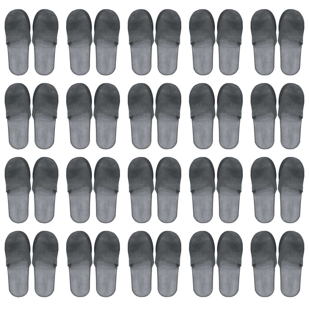 FERCAISH 20 Pairs Disposable Slippers - Closed Toe Non-slip Spa Slippers for Men Women Travel Home Wedding Party Use (Grey)