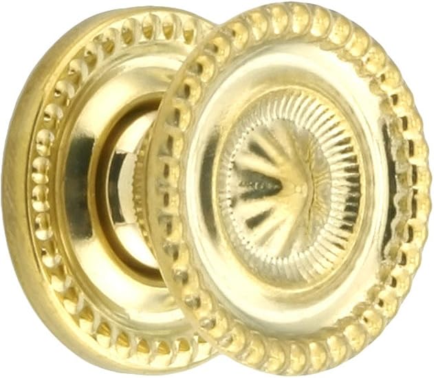 Small Federal Style Knob Backplate 1 Diameter Brass Cabinet