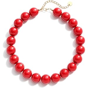 BJHSH Chunky Beaded Necklace for Women 20MM Big Colorful Bead Choker Necklaces Boho Statement Acrylic Beads Necklace Adjustab