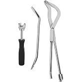 SWPHRT 3 Pack Forged Carbon Steel Drum Brake Tool Kit, Black | dual-ended pliers, notched adjuster spoon, ergonomic handles, for spring adjustment and removal, auto repair tools
