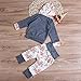 Newborn Baby Girl Fall Winter Clothes Long Sleeve Hoodie Sweatshirt Floral Pants with Headband 3Pcs Outfit Set (6-12 Months, Grey)