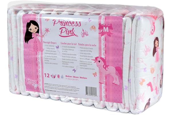 Rearz - Princess Pink - 8500ml Overnight Adult Diapers (12 Pack) (Large)