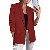 Happy Sailed Business Casual Outfits for Women Long Sleeve Open Front Blazer Jackets Work Suits Fashion 2025 Red XX-Large