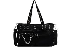 Gothic Purse Punk Goth Messenger Bag with Shoulder Strap Large Capacity Emo Goth Tote Bag with Multi-Pocket for Women|Messeng