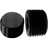 Aluminum 3/4 NPT Male Thread Allen Head Socket Pipe Plug Hex Black Anodized Pack of 2