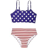 Century Star Girls Swimsuit 2-Piece Ribbed Bikini Set Adjustable Strap Bathing Suits for Teens Swimwear Solid
