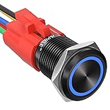 APIELE 16mm Latching Push Button Switch 12V DC On