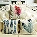 Happytimelol 18 x 18 Cotton Linen Throw Pillow Case Cover (3D Feather Style 2)